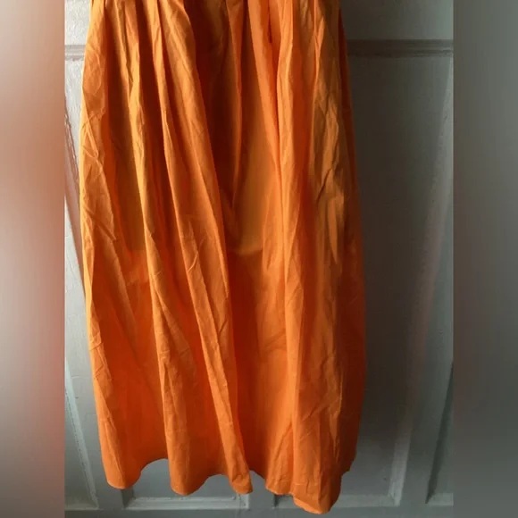 FARM Rio Bicolor Sleeveless Organic Cotton Midi Dress Orange Guava - Picture 6 of 14